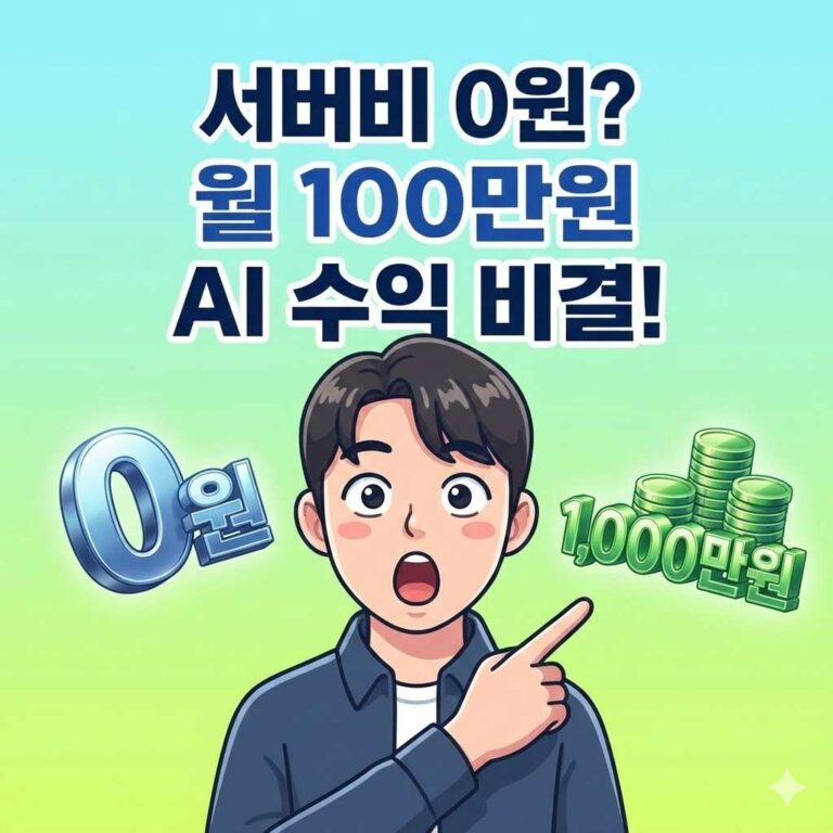 AI 서비스 수익화 가이드: 운영비 0원으로 월 100만 원 버는 법
