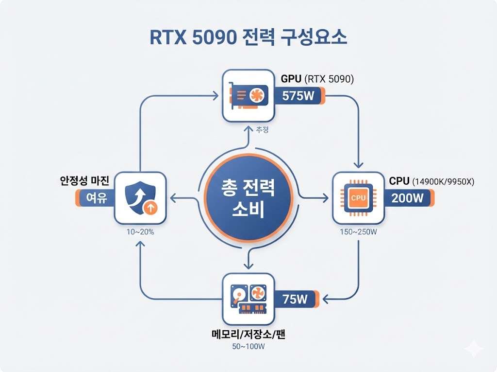 RTX 5090 실제 전력 소비 & 시스템 풀로드 계산