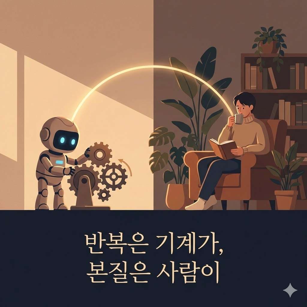저의 철학: "사람은 본질에 집중하고, 반복은 기계가 한다"