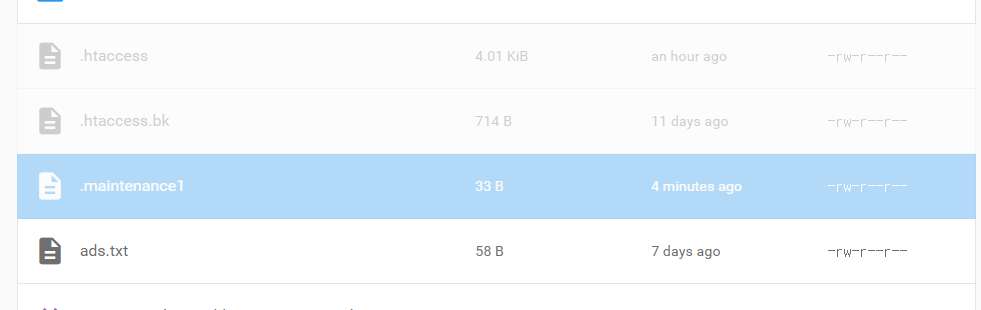.maintenance 파일 직접 삭제하기