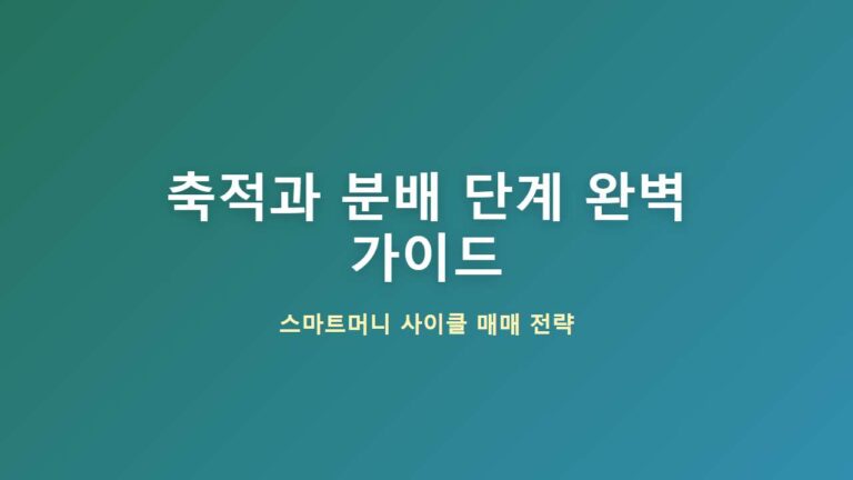 축적과 분배(Accumulation & Distribution) 단계를 활용한 스마트머니 트레이딩