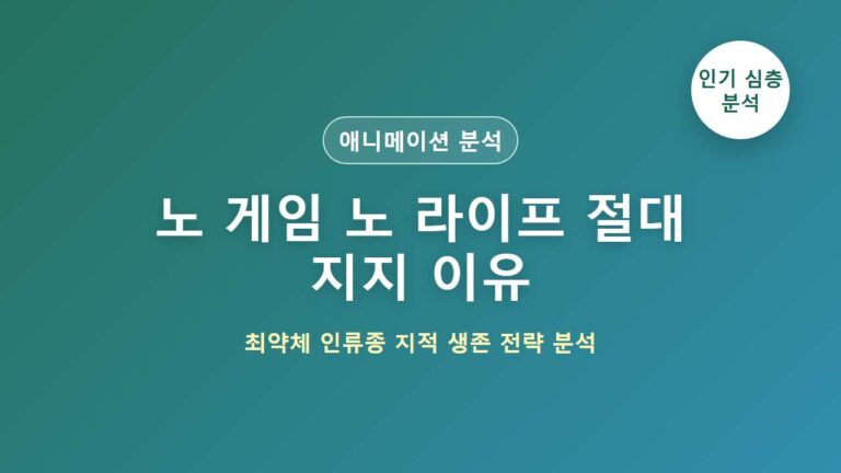 노 게임 노 라이프 애니메이션 인기 분석