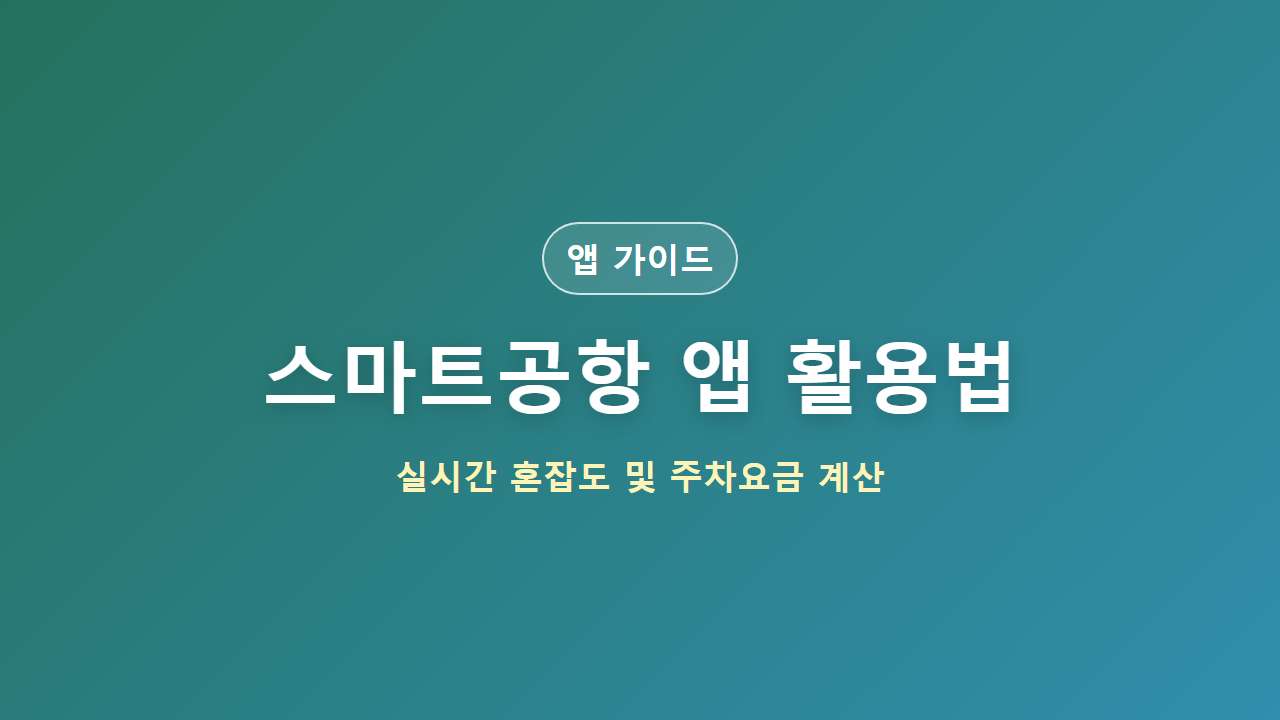 스마트공항 앱 활용법