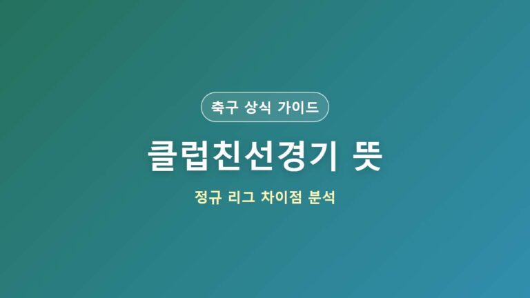 클럽친선경기 뜻