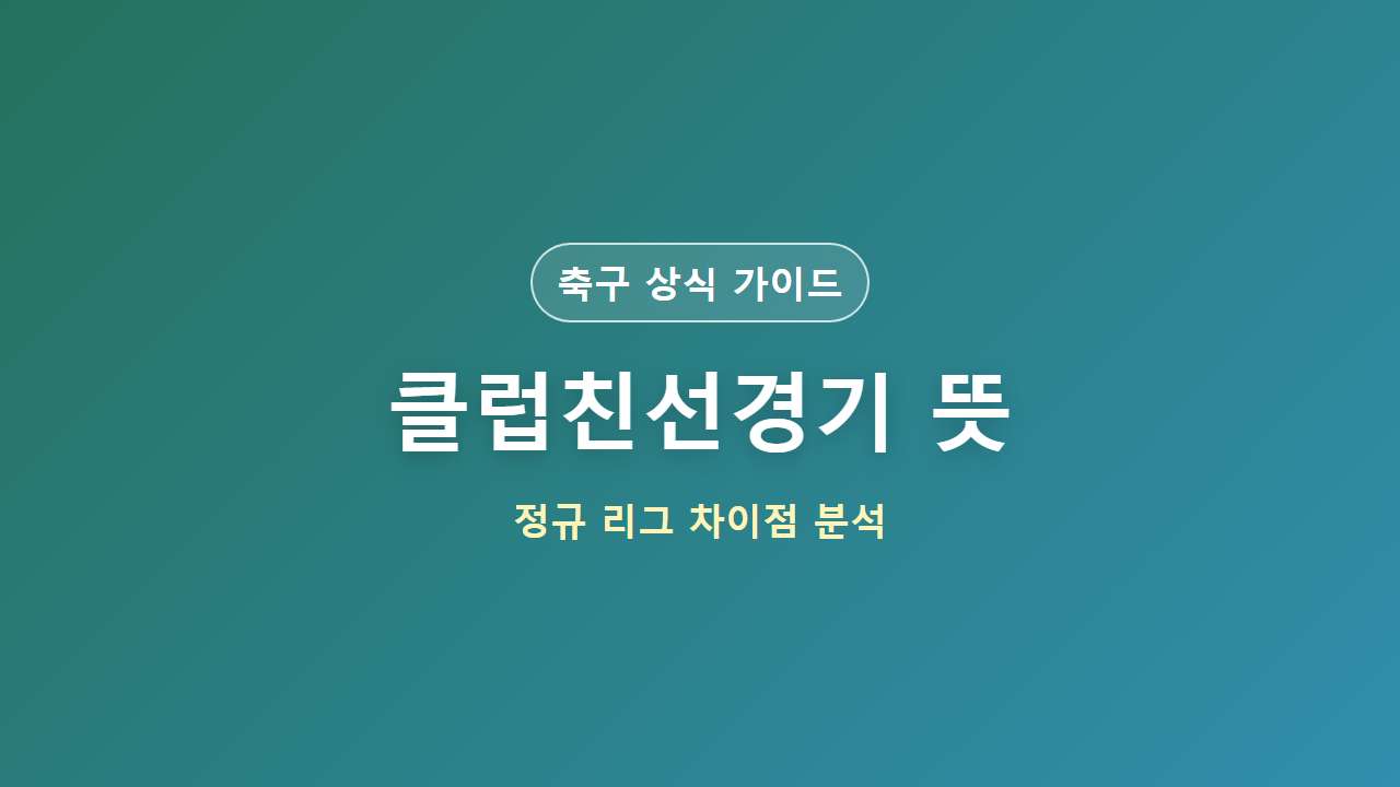 클럽친선경기 뜻
