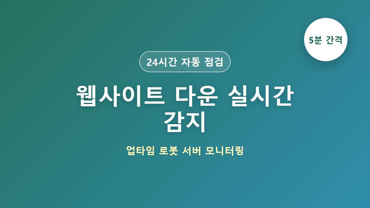 웹사이트 다운 실시간 감지와 업타임 로봇 서버 모니터링
