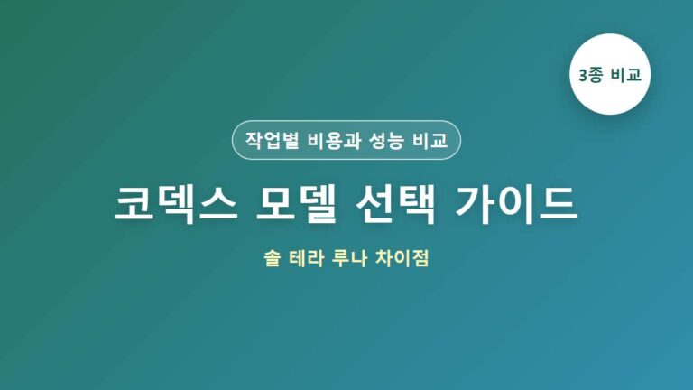 Codex SOL TERRA LUNA 모델 차이와 상황별 선택 가이드
