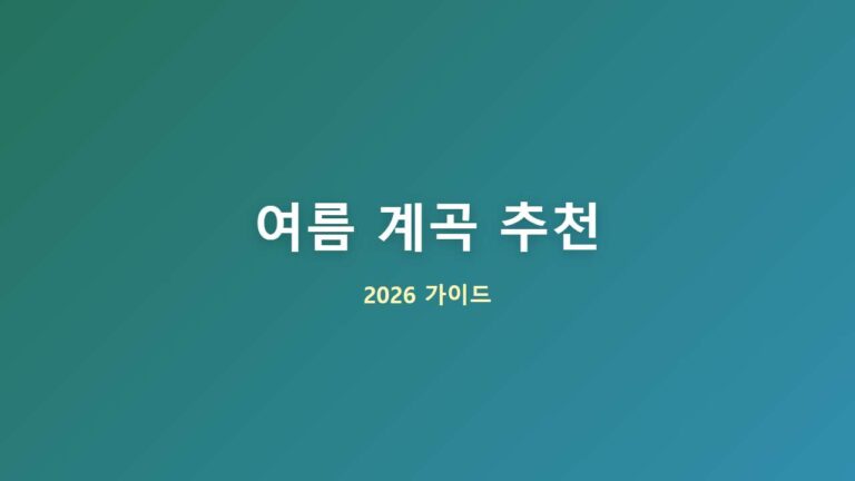 전국 여름 계곡 추천 베스트 5 취사 가능 물놀이 명소