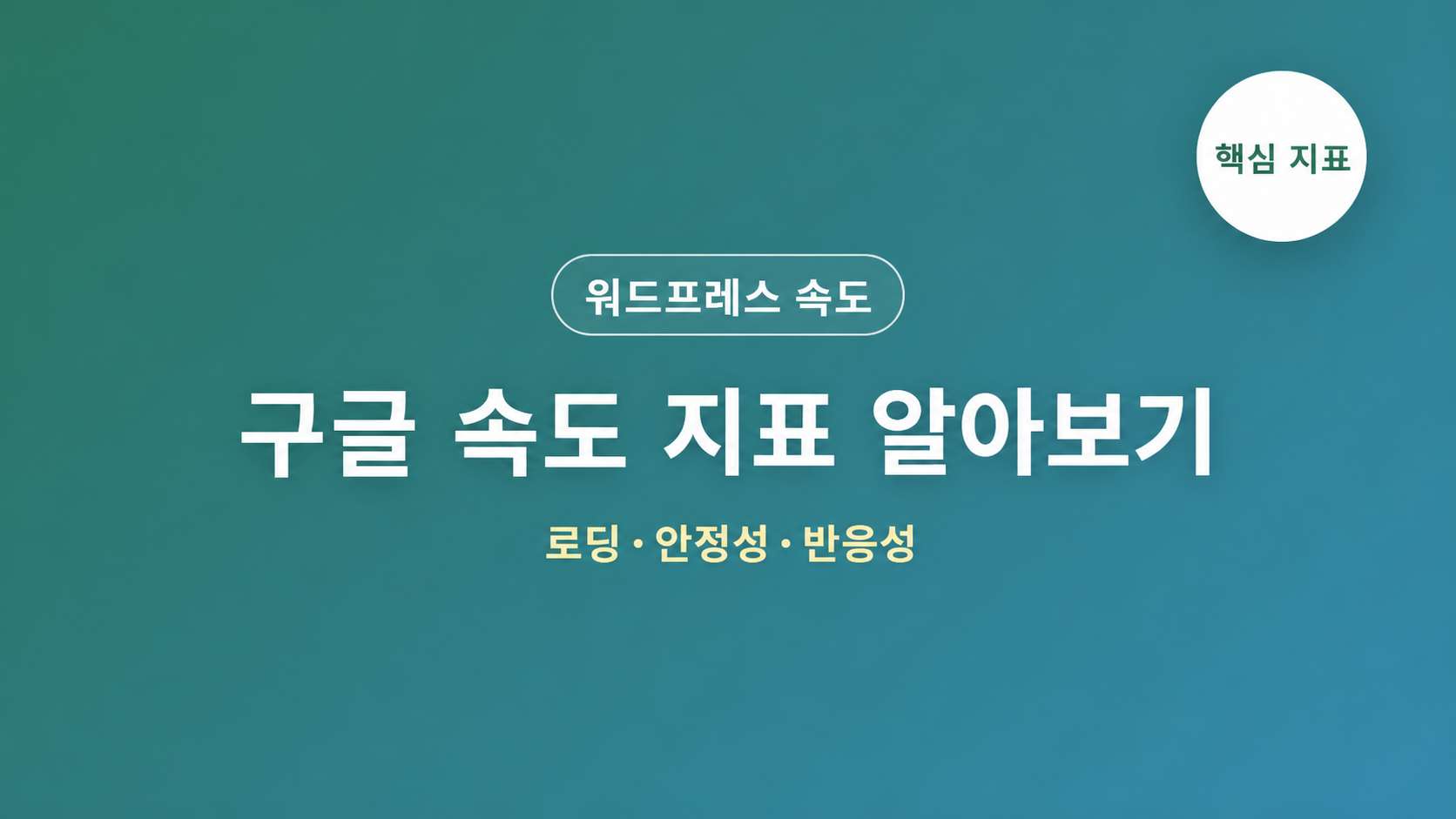 구글 속도 지표 알아보기 대표 이미지