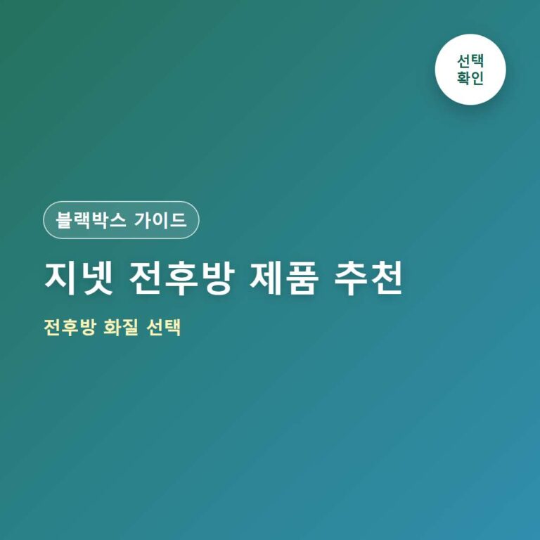 지넷 블랙박스 2채널 추천