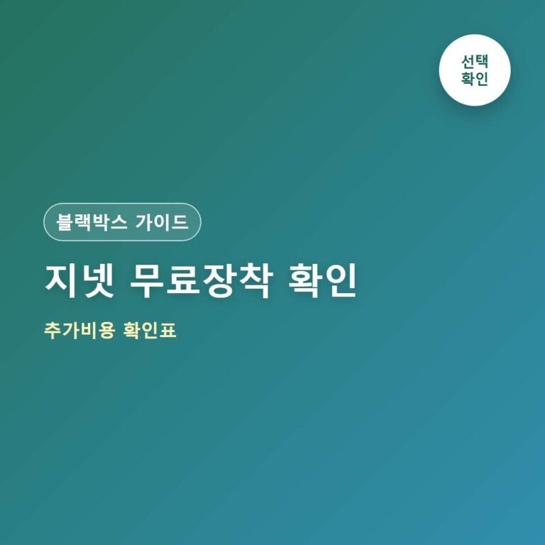 지넷 블랙박스 무료장착