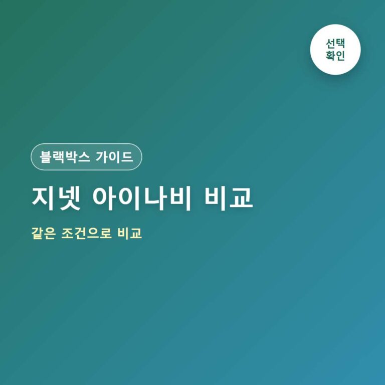 지넷 블랙박스 아이나비 비교