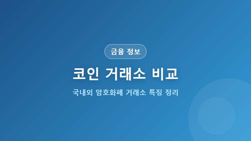 코인 거래소 비교 총정리 (수수료, 입출금, 보안 및 주요 특징)