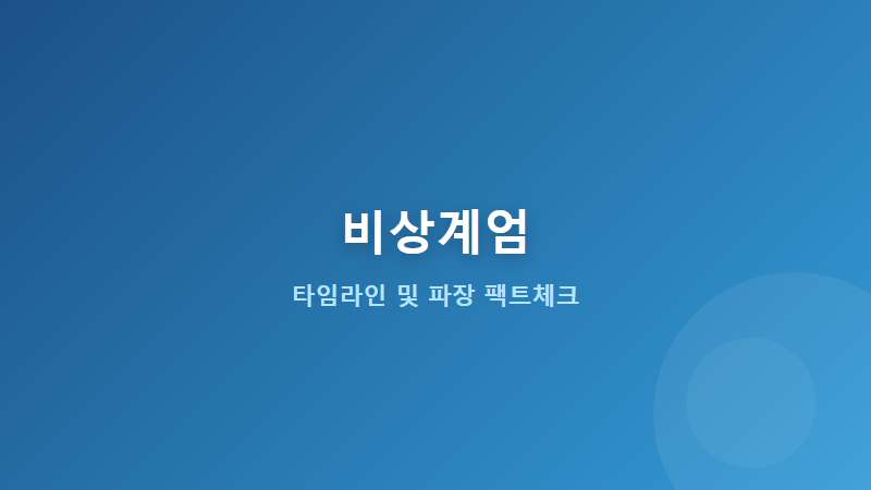 비상계엄 12.3 사건 발단 배경과 시간대별 타임라인 및 주요 파장